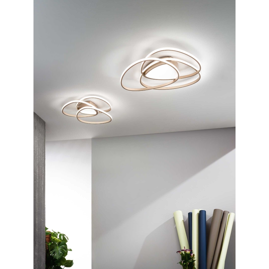 Ondaluce - Plafoniera LED dimmerabile ROSE LED/80W/230V 71x76 cm oro