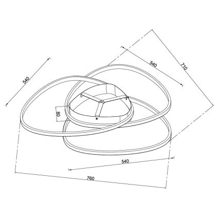 Ondaluce - Plafoniera LED dimmerabile ROSE LED/80W/230V oro
