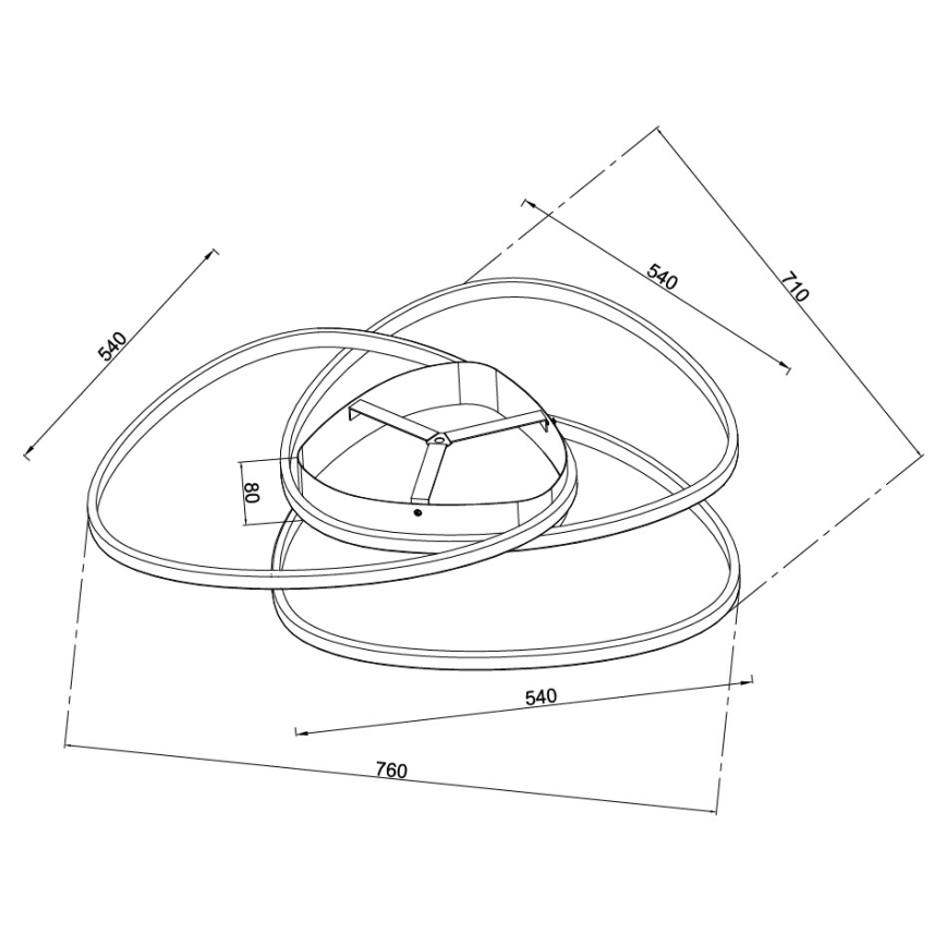 Ondaluce - Plafoniera LED dimmerabile ROSE LED/80W/230V oro
