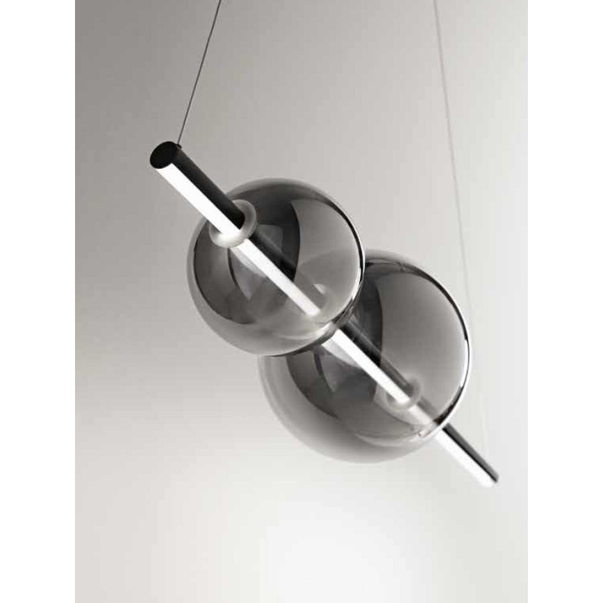 Ondaluce - Sospensione dimmerabile a cavo FUFI LED/40W/230V nero/fumé