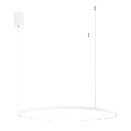 Ondaluce - lampadario a sospensione LED dimmerabile su cavo SOEL, 38W, 230V, 3000/4000K, Ø 80 cm, bianco