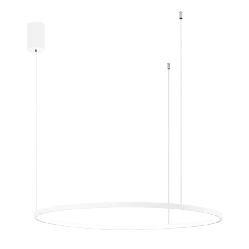 Ondaluce - lampadario a sospensione LED dimmerabile su cavo SOEL, 38W, 230V, 3000/4000K, Ø 80 cm, bianco