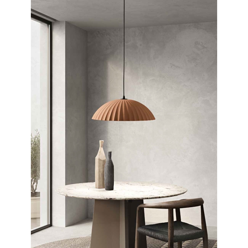 Ondaluce - Sospensione su cavo RUSTIC 1xE27/15W/230V Ø 50 cm cemento marrone
