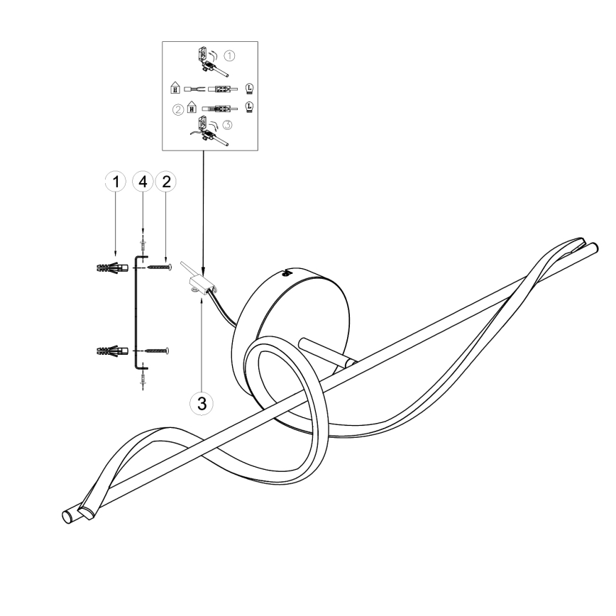 ONLI - Applique a LED TWIST LED/25W/230V 4000K nero
