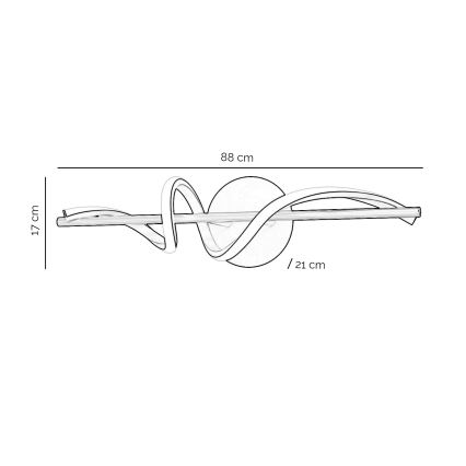 ONLI - Applique a LED TWIST LED/25W/230V 4000K nero