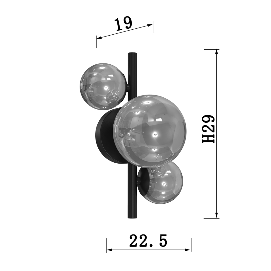 ONLI - Applique PALOMA 3xG9/10W/230V nero/fumé