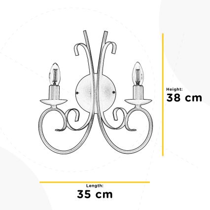 ONLI - Applique POMPEI 2xE14/6W/230V color crema