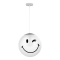 ONLI - Lampada a sospensione per bambini SMILEY su cavo 1xE27/15W/230V bianco