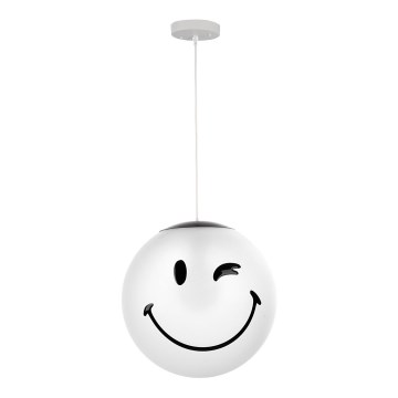 ONLI - Lampada a sospensione per bambini SMILEY su cavo 1xE27/15W/230V bianco