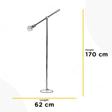 ONLI - Lampada con piedistallo ASTE 1xE27/15W/230V nero/oro