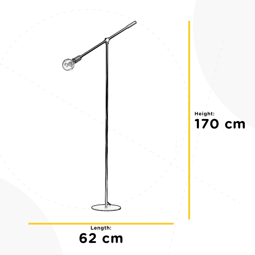 ONLI - Lampada con piedistallo ASTE 1xE27/15W/230V nero/oro