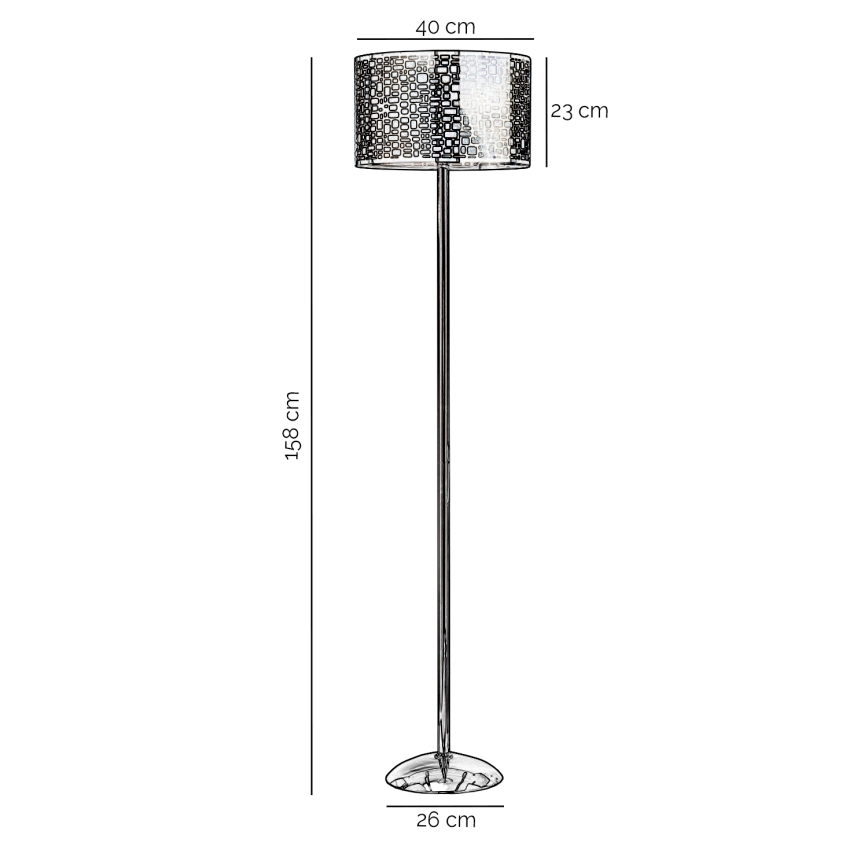 ONLI - Lampada con piedistallo BRUCE 1xE27/15W/230V cromo opaco