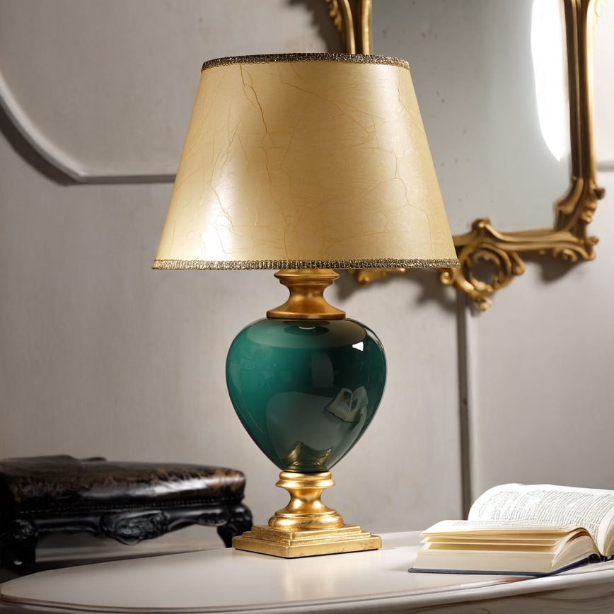 ONLI - Lampada da tavolo AMADEUS 1xE27/15W/230V 72 cm verde/oro