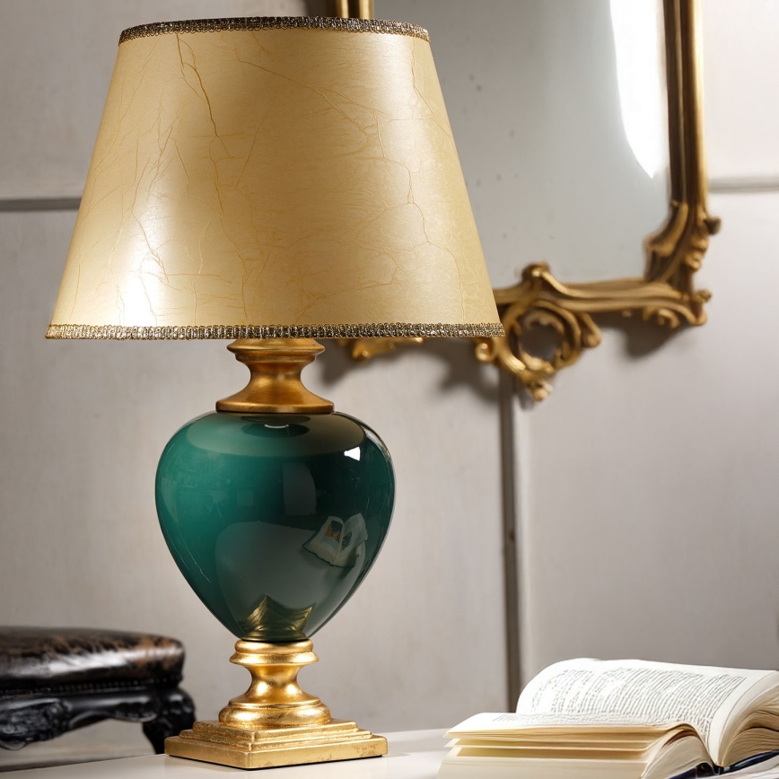 ONLI - Lampada da tavolo AMADEUS 1xE27/15W/230V 72 cm verde/oro