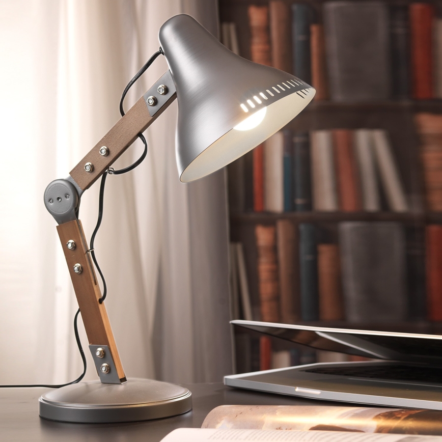 ONLI - Lampada da tavolo ARCHITETTO 1xE27/22W/230V 62 cm grigio/marrone