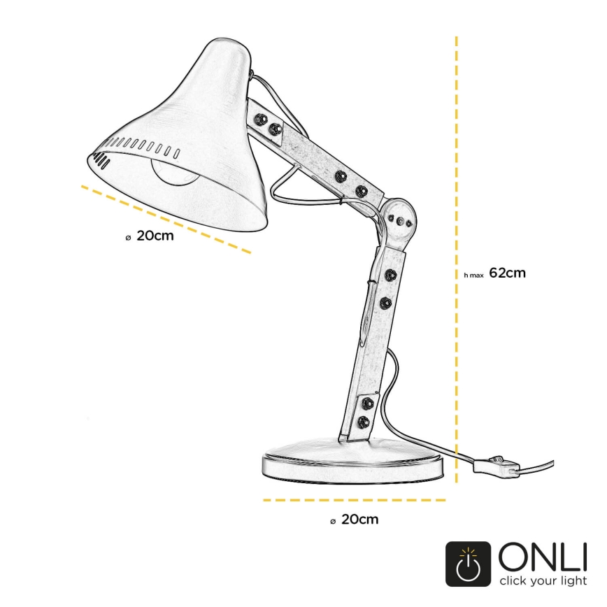 ONLI - Lampada da tavolo ARCHITETTO 1xE27/22W/230V 62 cm grigio/marrone