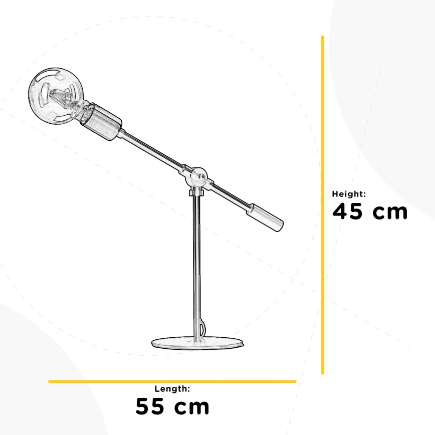 ONLI - Lampada da tavolo ASTE 1xE27/15W/230V 45 cm nero/oro