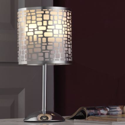 ONLI - Lampada da tavolo BRUCE 1xE27/15W/230V 40 cm cromo opaco