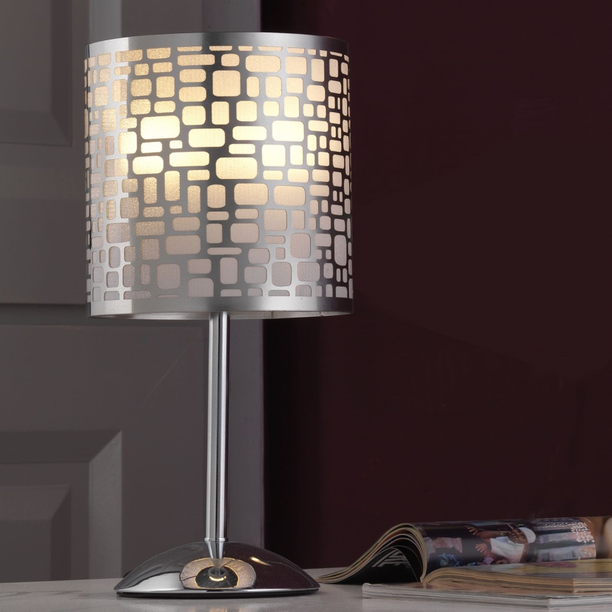 ONLI - Lampada da tavolo BRUCE 1xE27/15W/230V 40 cm cromo opaco