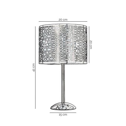 ONLI - Lampada da tavolo BRUCE 1xE27/15W/230V 40 cm cromo opaco