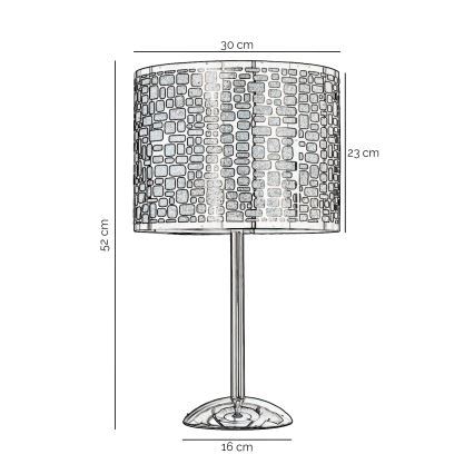 ONLI - Lampada da tavolo BRUCE 1xE27/15W/230V 52 cm cromo opaco