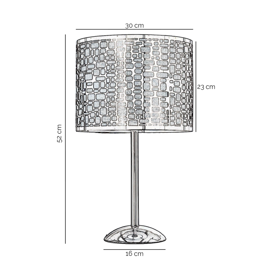ONLI - Lampada da tavolo BRUCE 1xE27/15W/230V 52 cm cromo opaco