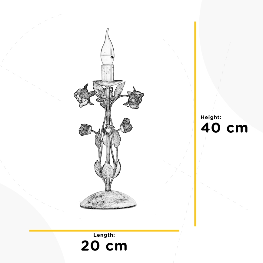 ONLI - Lampada da tavolo CAROLINA 1xE14/6W/230V 40 cm finitura bronzo