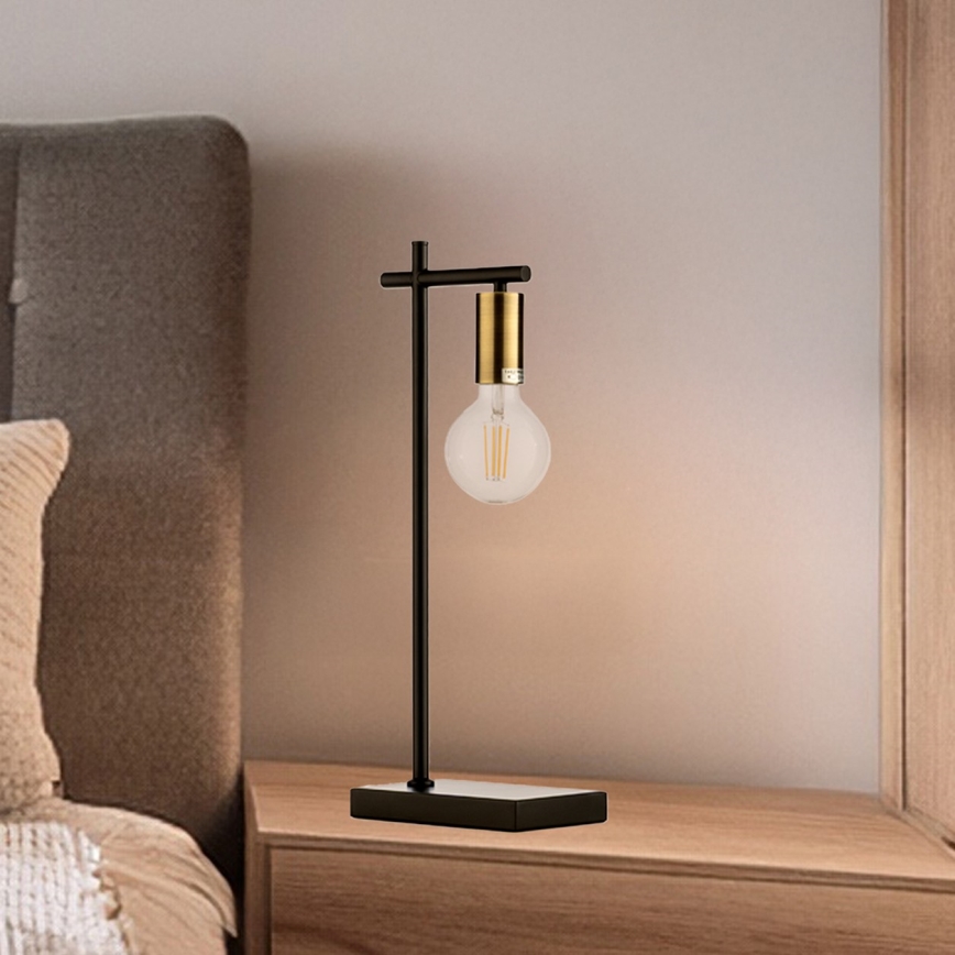 ONLI - Lampada da tavolo CROSS 1xE27/22W/230V nero/ottone