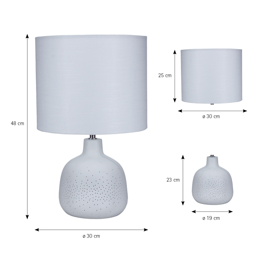 ONLI - Lampada da tavolo ELUMA, 2xE27/15W/230V, 48 cm, bianca