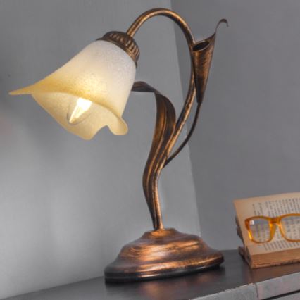 ONLI - Lampada da tavolo LUCREZIA 1xE14/6W/230V bronzo