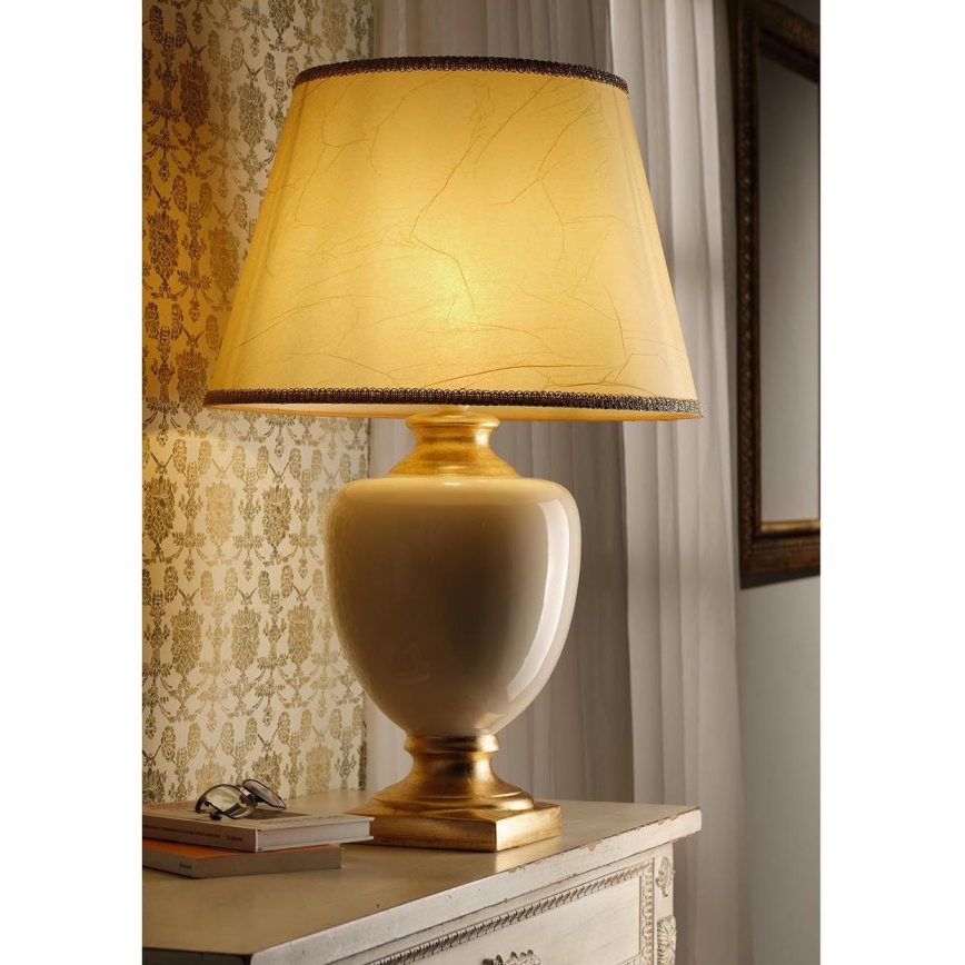 ONLI - Lampada da tavolo MOZART 1xE27/22W/230V beige/oro 75 cm