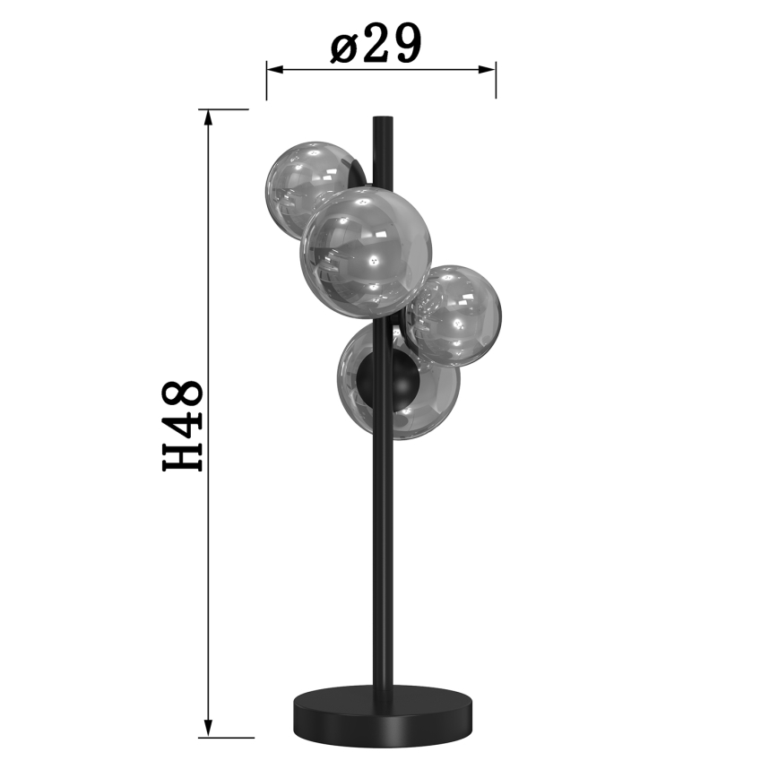 ONLI - Lampada da tavolo PALOMA 4xG9/10W/230V 48 cm nero/fumé