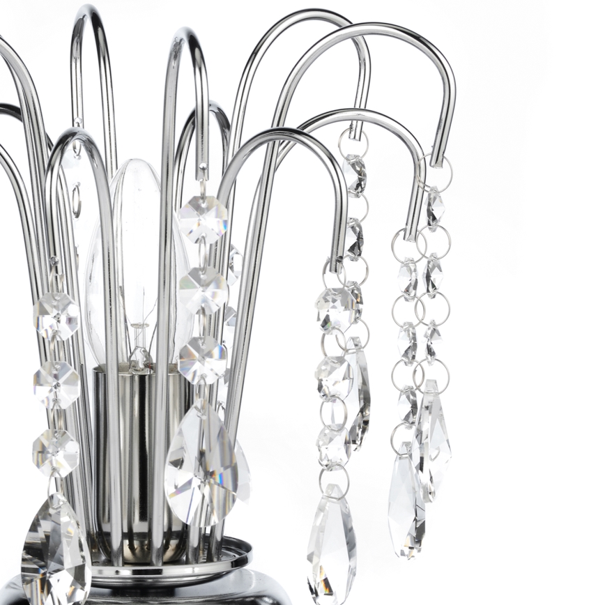 ONLI - Lampada da tavolo PIOGGIA 1xE14/6W/230V diametro 16 cm cromo lucido