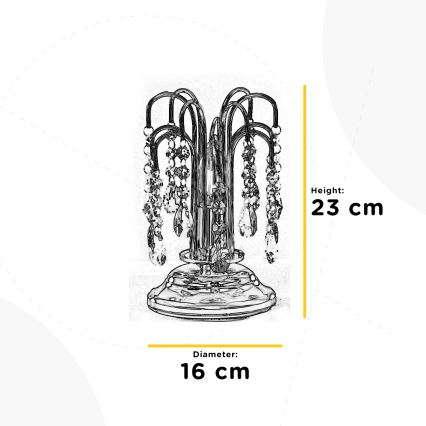 ONLI - Lampada da tavolo PIOGGIA 1xE14/6W/230V diametro 16 cm cromo lucido