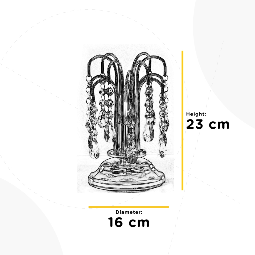 ONLI - Lampada da tavolo PIOGGIA 1xE14/6W/230V diametro 16 cm cromo lucido