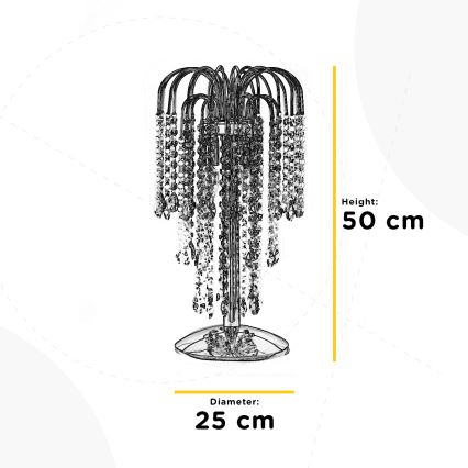 ONLI - Lampada da tavolo PIOGGIA 2xE14/6W/230V 50 cm cromo lucido