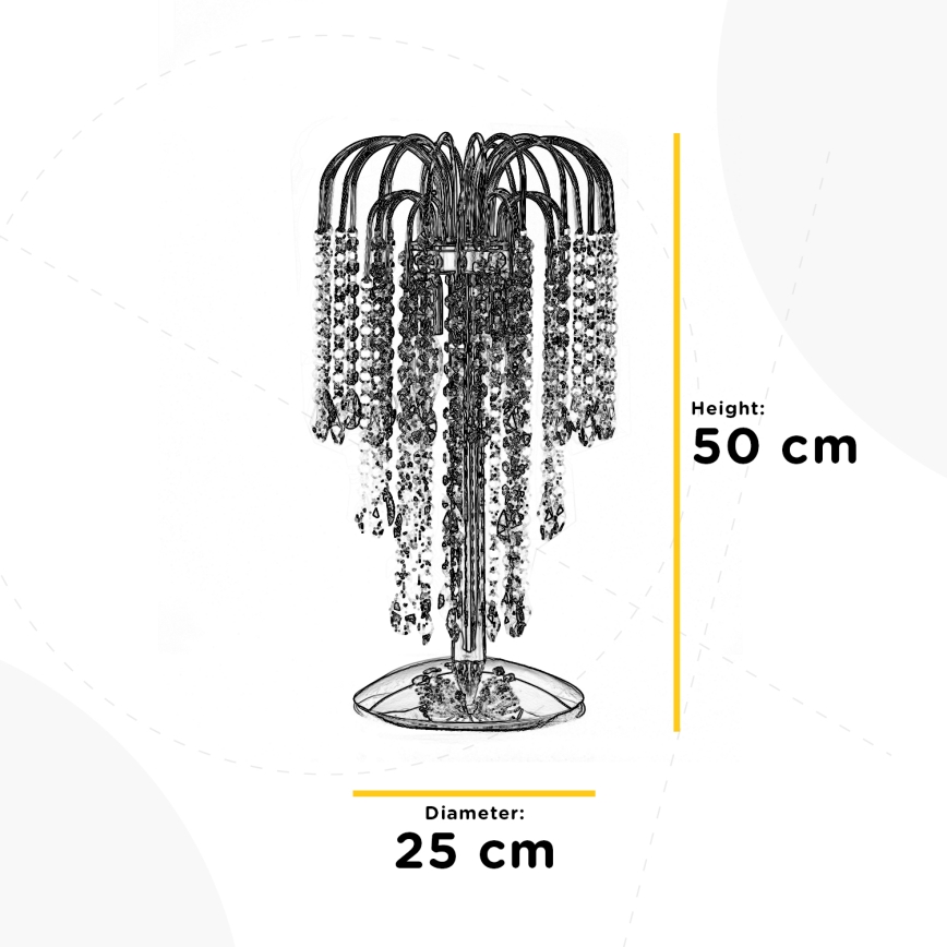 ONLI - Lampada da tavolo PIOGGIA 2xE14/6W/230V 50 cm cromo lucido