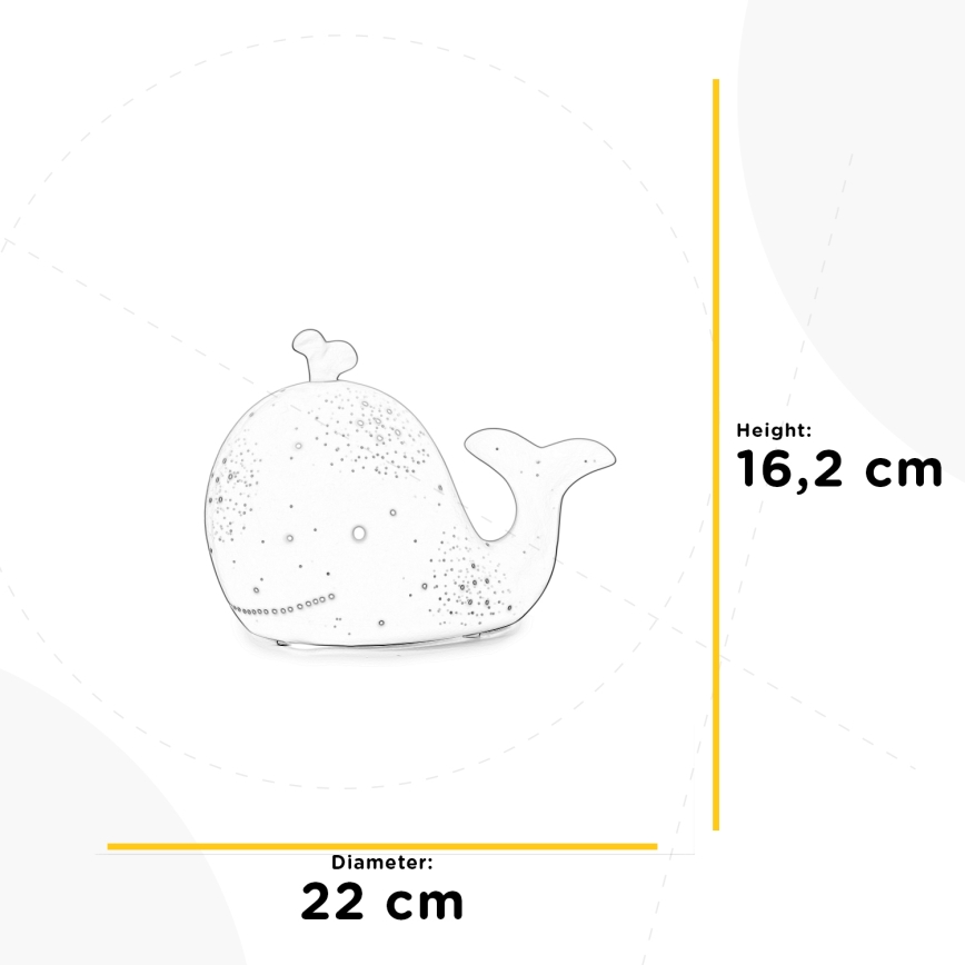 ONLI - Lampada da tavolo PORCELLANA 1xE14/6W/230V 16,2 cm balena