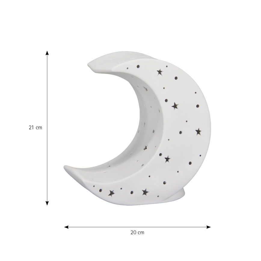 ONLI - Lampada da tavolo PORCELLANA 1xE14/6W/230V, 21 cm a forma di luna
