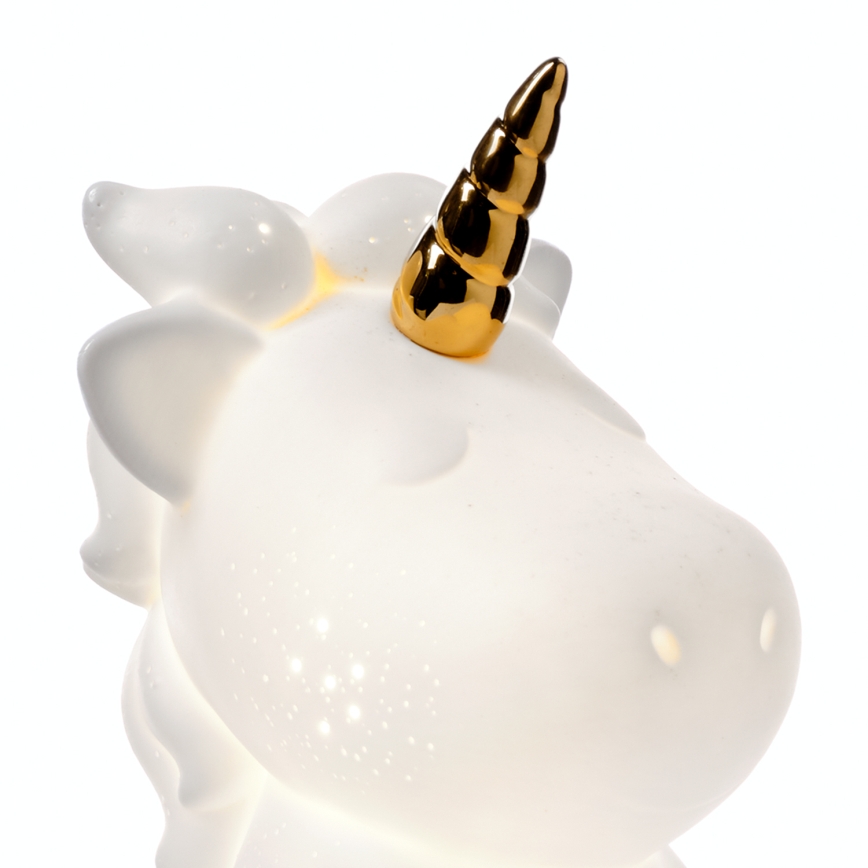 ONLI - Lampada da tavolo PORCELLANA 1xE14/6W/230V 23,5 cm unicorno