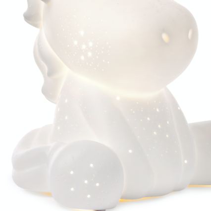 ONLI - Lampada da tavolo PORCELLANA 1xE14/6W/230V 23,5 cm unicorno