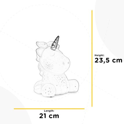 ONLI - Lampada da tavolo PORCELLANA 1xE14/6W/230V 23,5 cm unicorno