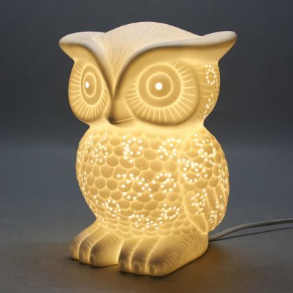 ONLI - Lampada da tavolo PORCELLANA 1xE14/6W/230V 25 cm gufo