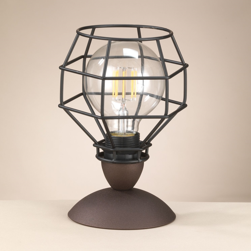 ONLI - Lampada da tavolo RAGNO 1xE27/15W/230V 23 cm nero/marrone