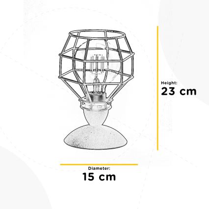 ONLI - Lampada da tavolo RAGNO 1xE27/15W/230V 23 cm nero/marrone