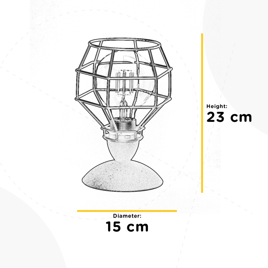 ONLI - Lampada da tavolo RAGNO 1xE27/15W/230V 23 cm nero/marrone