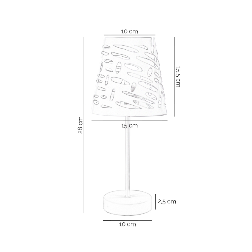 ONLI - Lampada da tavolo RICKY 1xE14/10W/230V 28 cm bianco