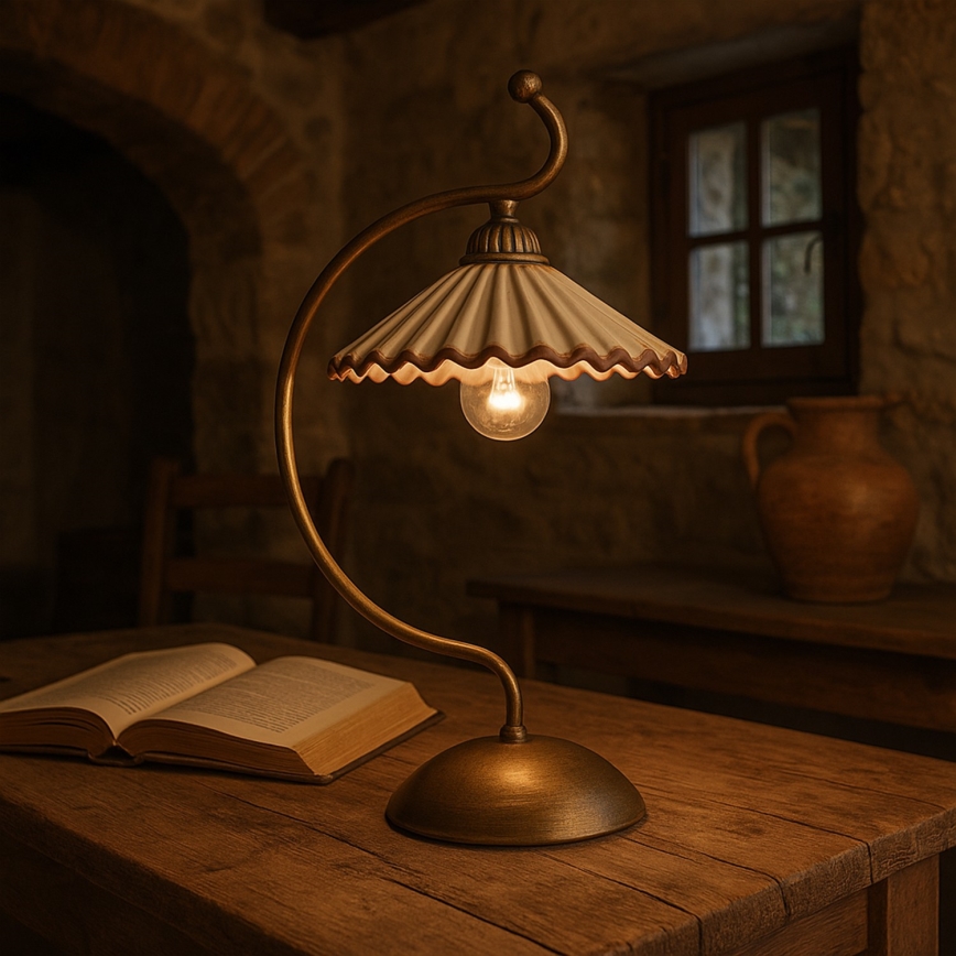 ONLI - Lampada da tavolo ROSINA 1xE14/6W/230V bronzo