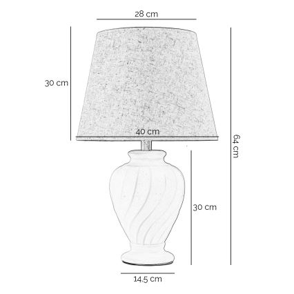 ONLI - Lampada da tavolo VORTICE 1xE27/22W/230V 64 cm color crema