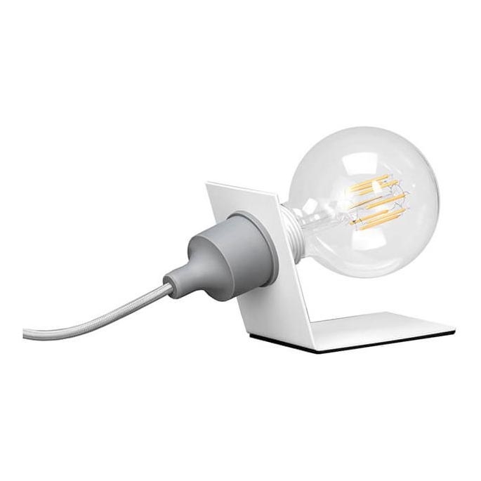 ONLI - Lampada da tavolo WIRE 1xE27/15W/230V 10 cm grigio/bianco